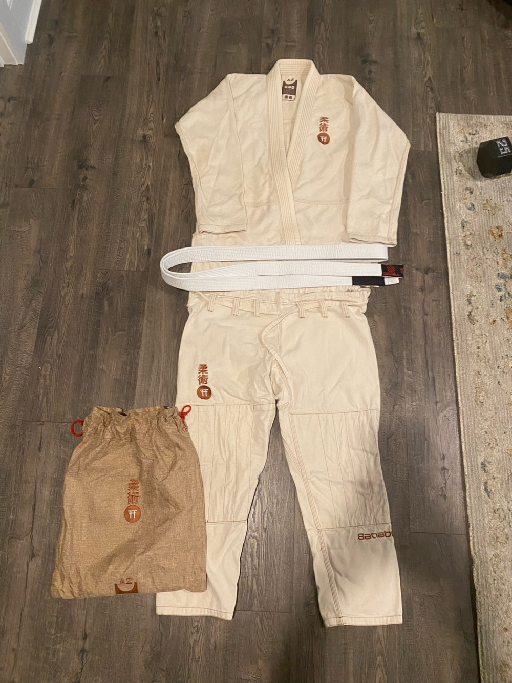 Sanabul Men's Cream Brazilian Jiu-Jitsu Gi with White Belt